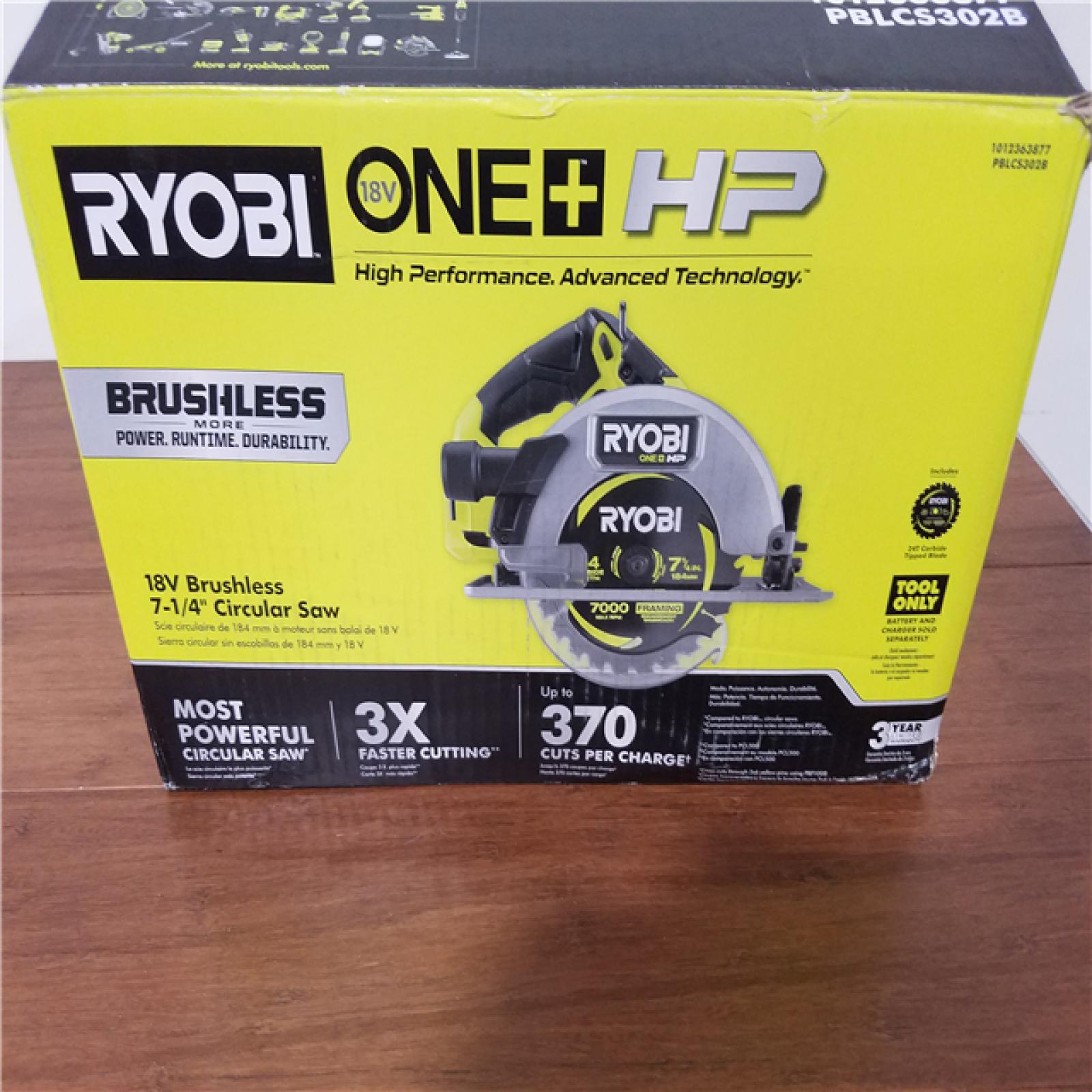 CALIFORNIA AS-IS RYOBI ONE+HP 18V BRUSHLESS 7-1/4CIRCULAR SAW (TOOL ONLY)