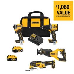 NEW - DEWALT 20V MAX Lithium-Ion Cordless 4-Tool Combo Kit