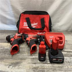 AS-IS Milwaukee FUEL 12-Volt Lithium-Ion Brushless Cordless Hammer Drill and Impact Driver Combo Kit