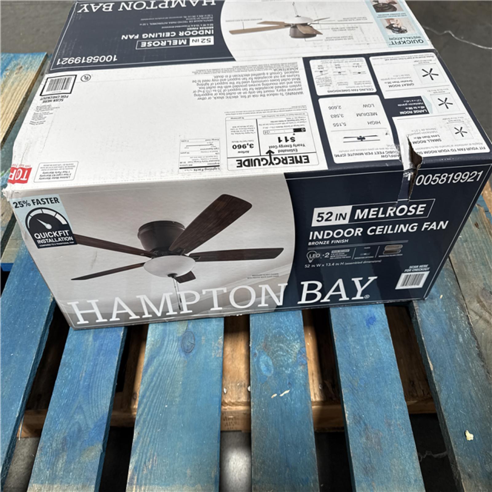 California AS-IS Hampton Bay 52 in. Melrose Indoor Ceiling Fan