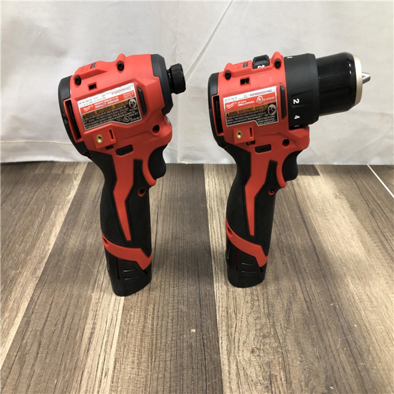 AS-IS Milwaukee 12-Volt Lithium-Ion Brushless Cordless Subcompact Drill and Impact Driver Combo Kit
