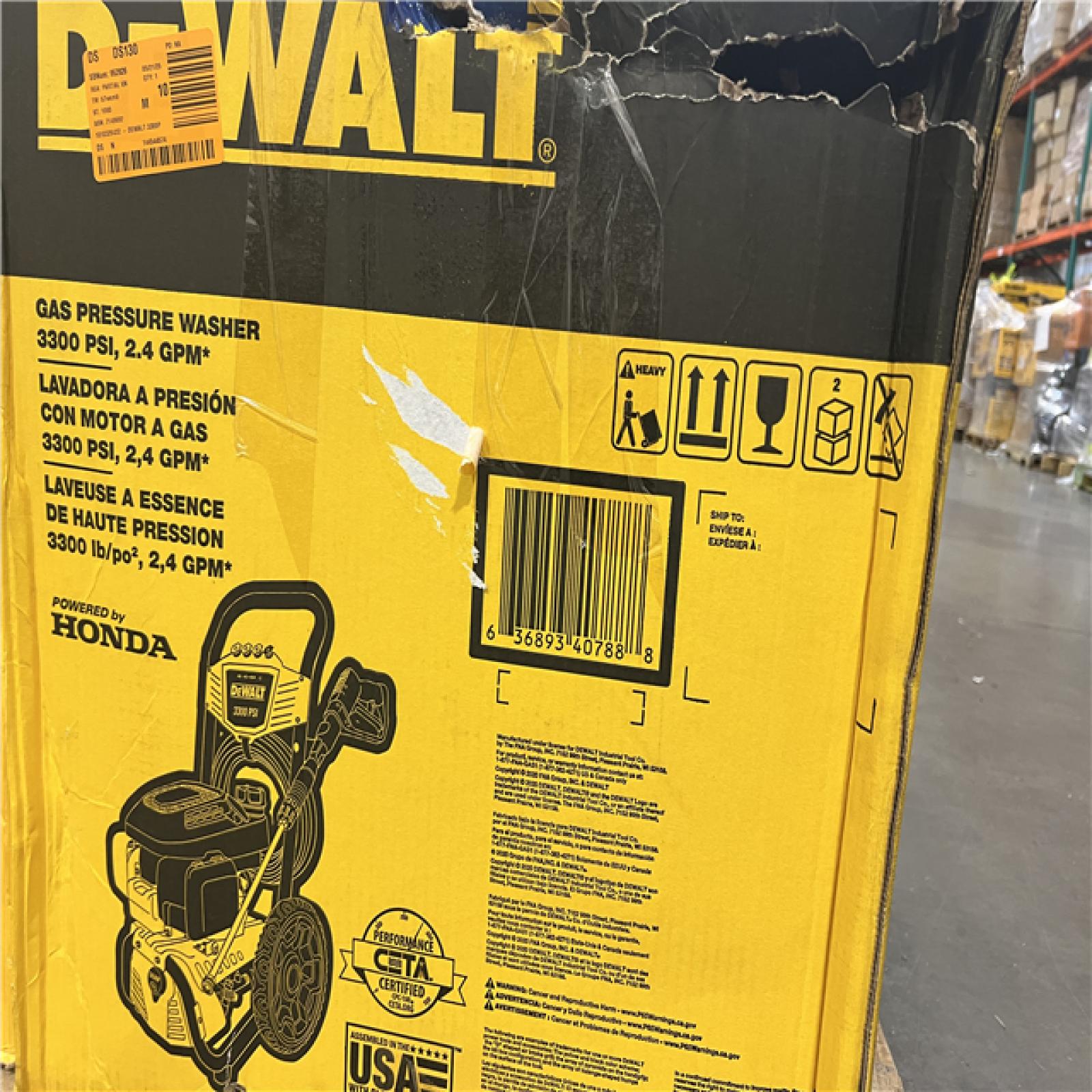 Dallas Location - As-Is DEWALT 3300 PSI 2.4 GPM Gas Pressure Washer