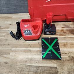 HOUSTON LOCATION - AS-IS (APPEARS LIKE NEW) Milwaukee 12-Volt Lithium-Ion Cordless Green 250 ft. 3-Plane Laser Level Kit