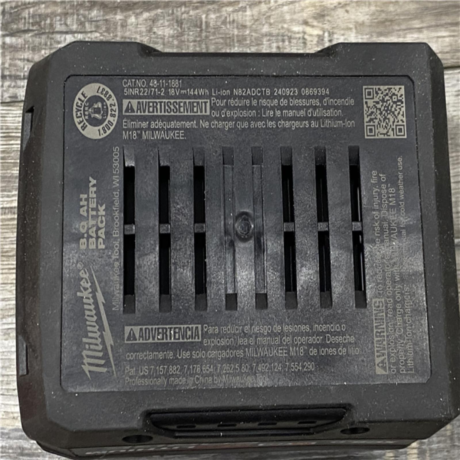 AS-IS Milwaukee 18-Volt Lithium-Ion REDLITHIUM FORGE Starter Kit with 8.0Ah Battery and Rapid Charger