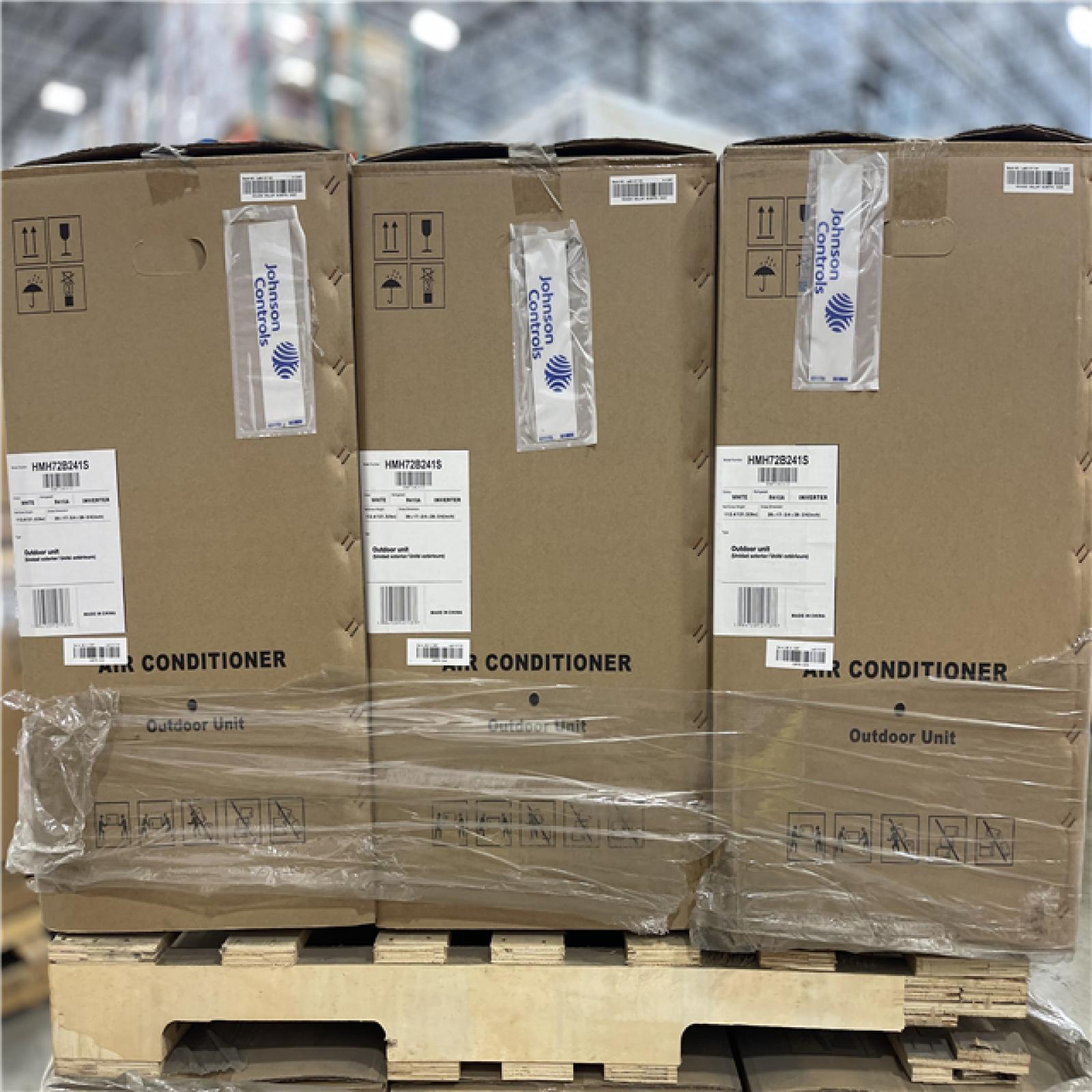DALLAS LOCATION - Johnson Controls 2T 17SEER MULTISTAGE MOD HTP(OUTDOOR UNIT) PALLET-(3 UNITS)