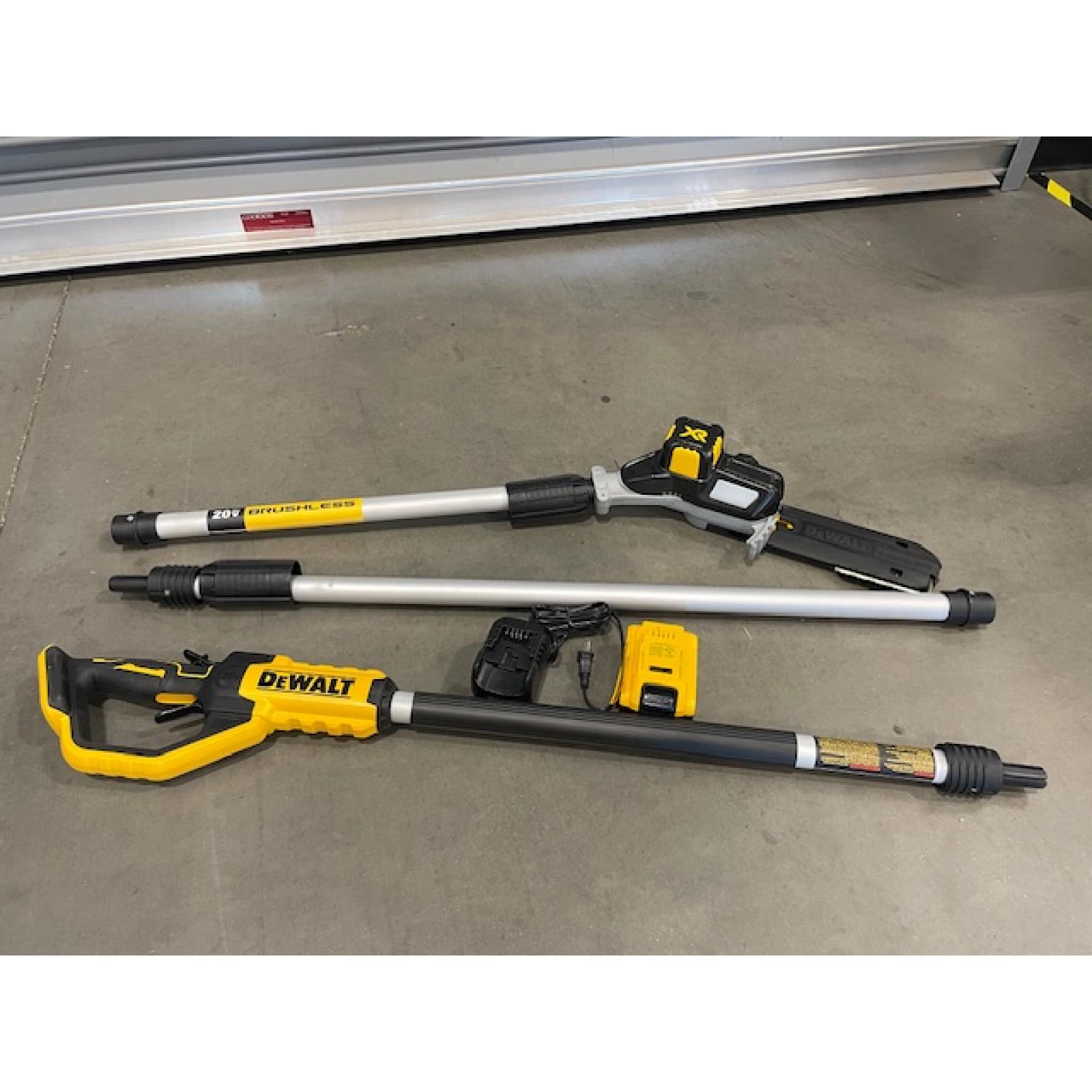 AS-IS Dewallt 20V MAX 8in. Brushless Cordless Battery Powered Pole Saw Kit with (1) 4 Ah Battery & Charger