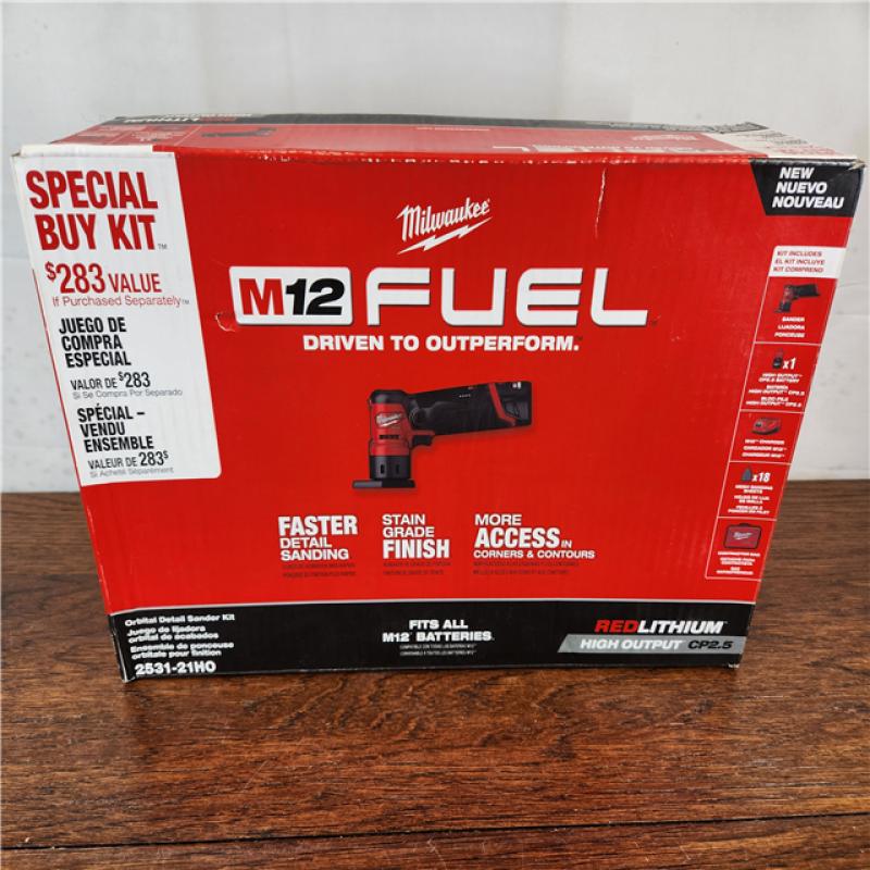 NEW! Milwaukee M12 FUEL 12V Orbital Detail Sander Kit