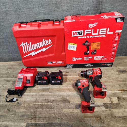 HOUSTON LOCATION - AS-IS MILWAUKEE FUEL 18V Lithium-Ion Brushless Cordless Hammer Drill and Impact Driver Combo Kit