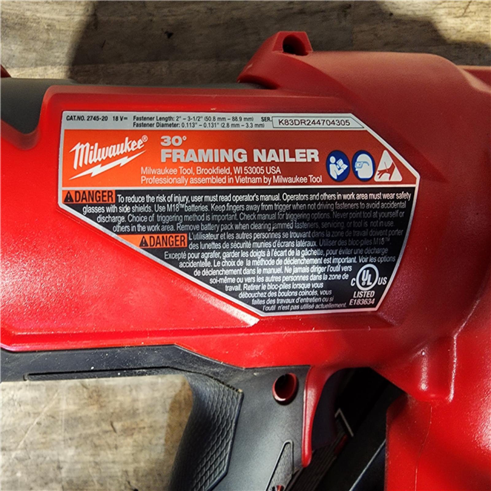 HOUSTON LOCATION - AS-IS M18 FUEL 3-1/2 in. 18-Volt 30-Degree Lithium-Ion Brushless Cordless Framing Nailer (Tool-Only)