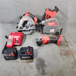 HOUSTON LOCATION - AS-IS MILWAUKEE 3 TOOL COMBO KIT W/ (2) BATTERY & CHARGER