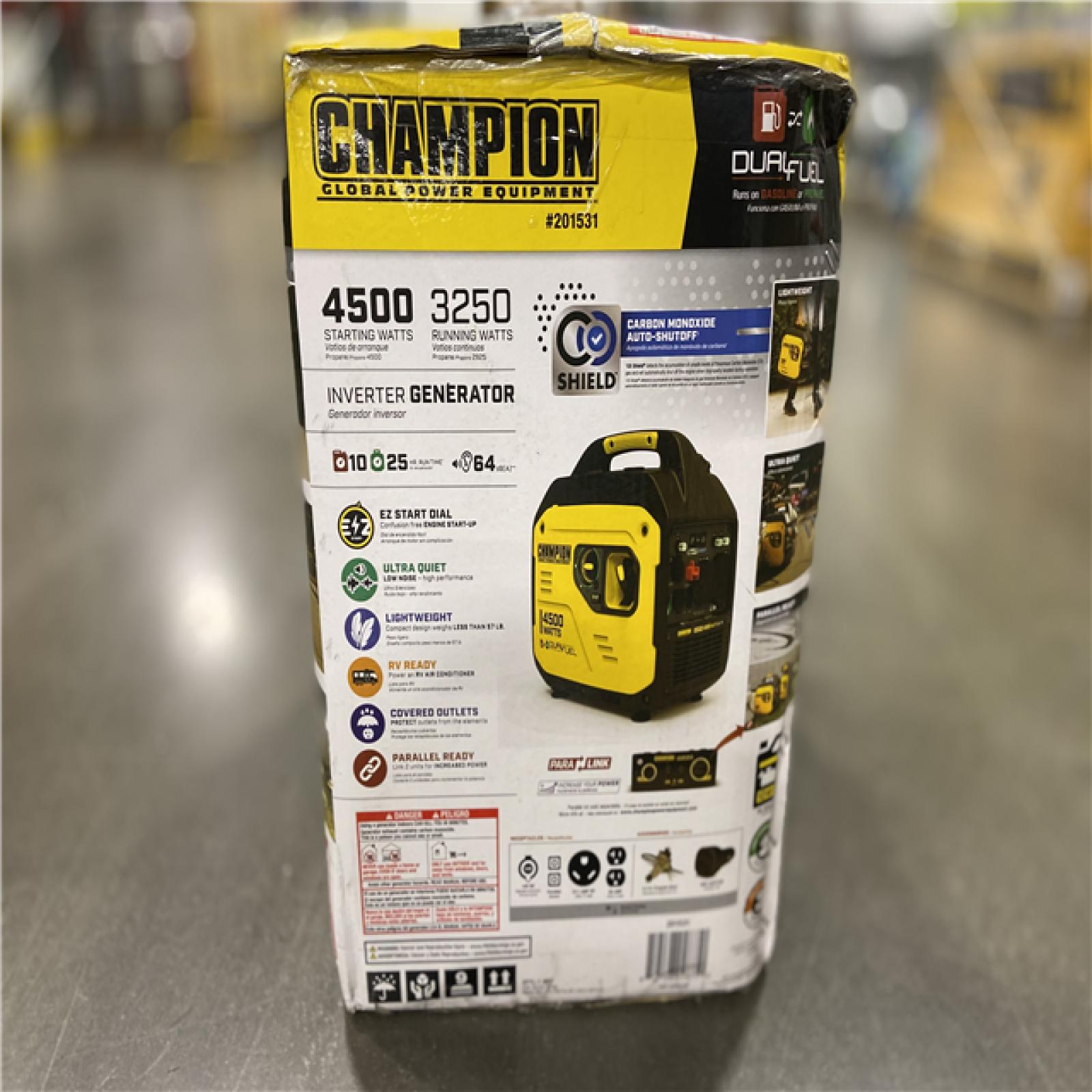 DALLAS LOCATION - Champion 201531 - 3250/4500W Dual Fuel Inverter Generator