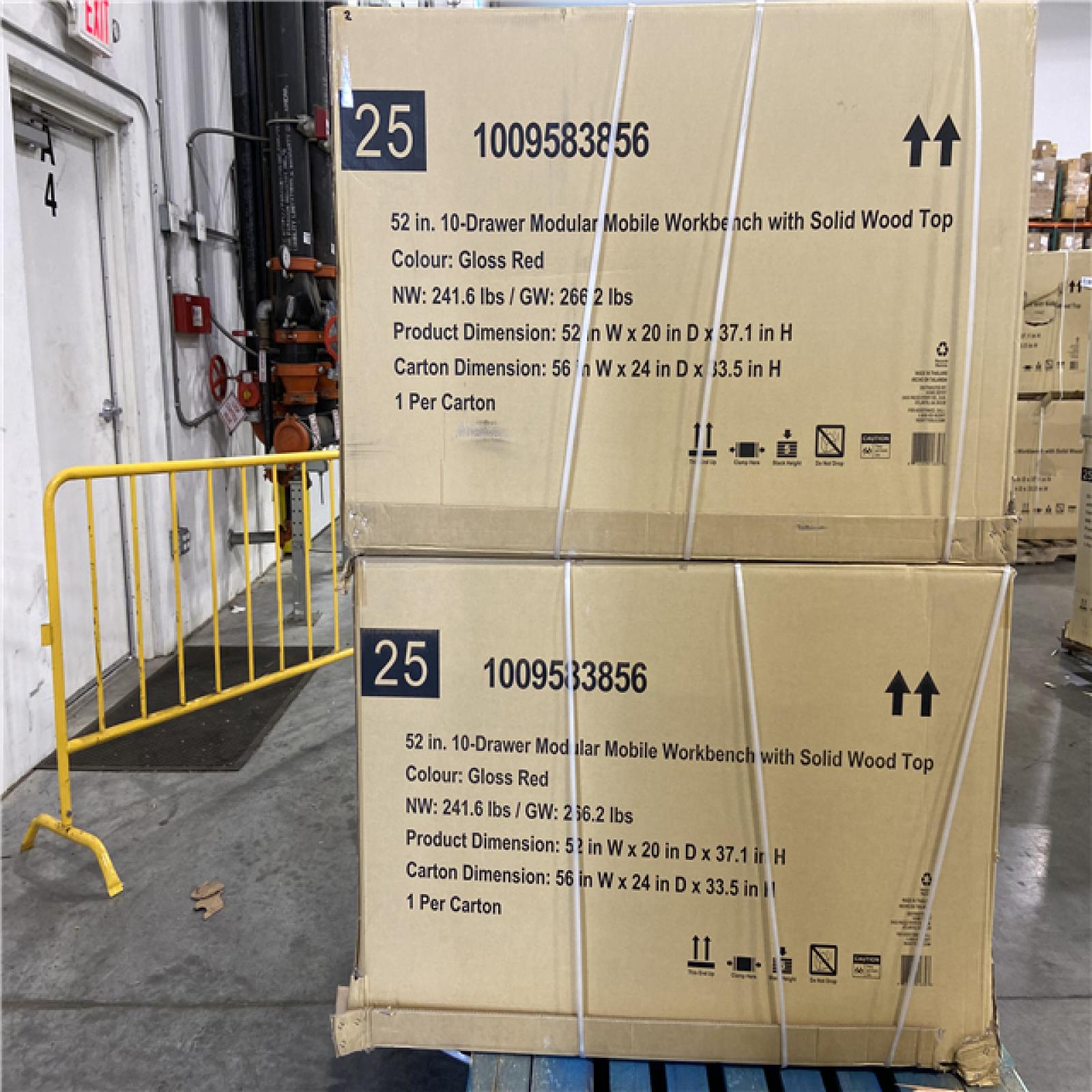 DALLAS LOCATION - Husky Modular Tool Storage 52 in. W x 20 in. D Standard Duty Red Mobile Workbench Cabinet 2 (UNITS)UNITS)