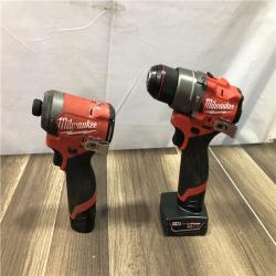 AS-IS Milwaukee FUEL 12-Volt Lithium-Ion Brushless Cordless Hammer Drill and Impact Driver Combo Kit