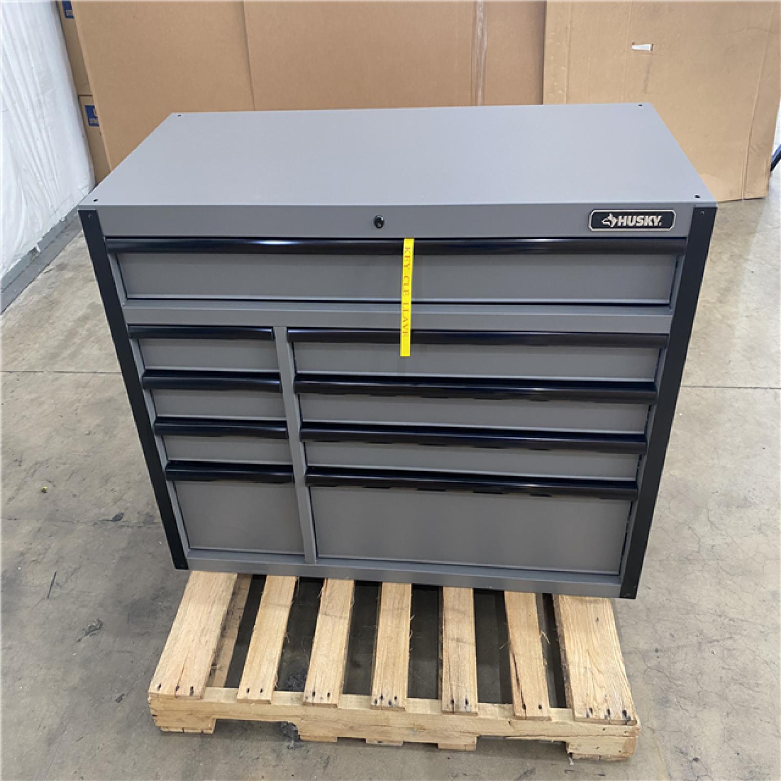 Houston Location AS IS - Home Improvement Pallet 52in HUSKY 9-Drawer Mobile WorkBench