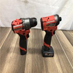 AS-IS Milwaukee FUEL 12-Volt Lithium-Ion Brushless Cordless Hammer Drill and Impact Driver Combo Kit