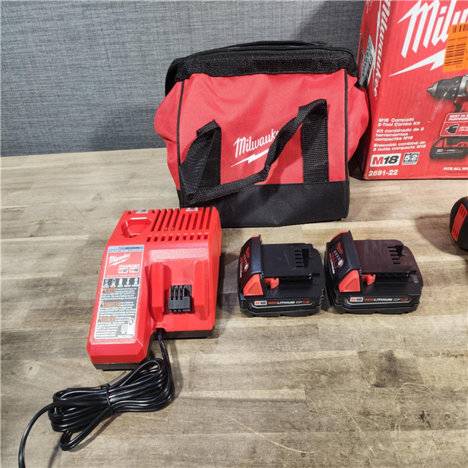HOUSTON LOCATION - AS-IS Milwaukee M18 Brushed Cordless (2-Tool) Drill/Driver and Impact Driver Kit