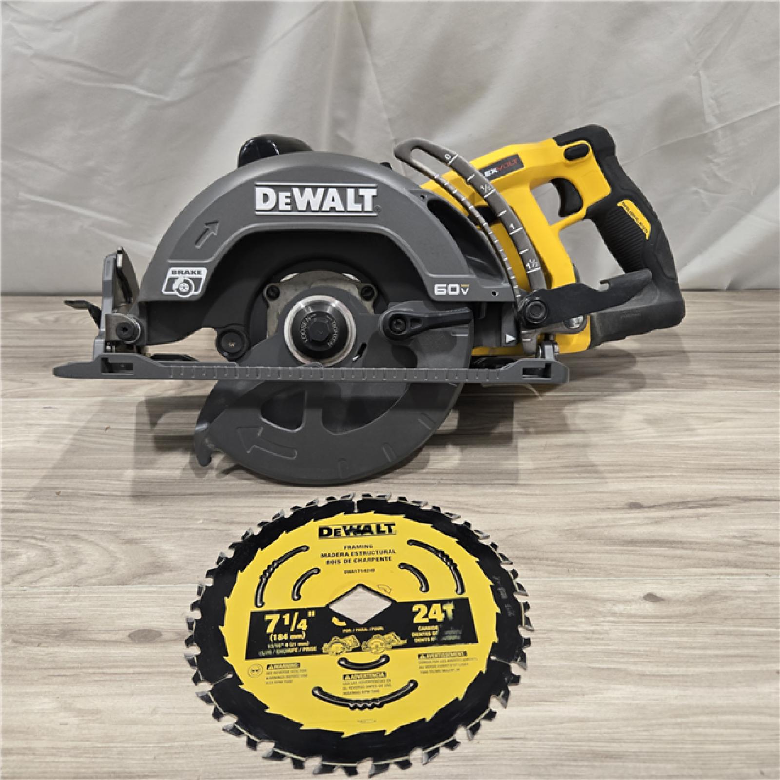 AS-IS DEWALT FLEXVOLT 60V MAX Cordless 7-1/4 in. Wormdrive Style Circular Saw (Tool Only)