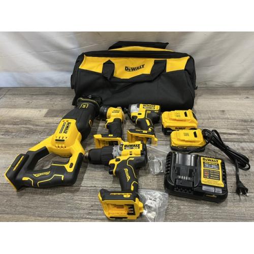 AS-IS Dewalt DCK449E1P1 20V MAX XR Brushless Lithium-Ion 4-Tool Combo Kit with (1) 1.7 Ah and (1) 5 Ah Battery