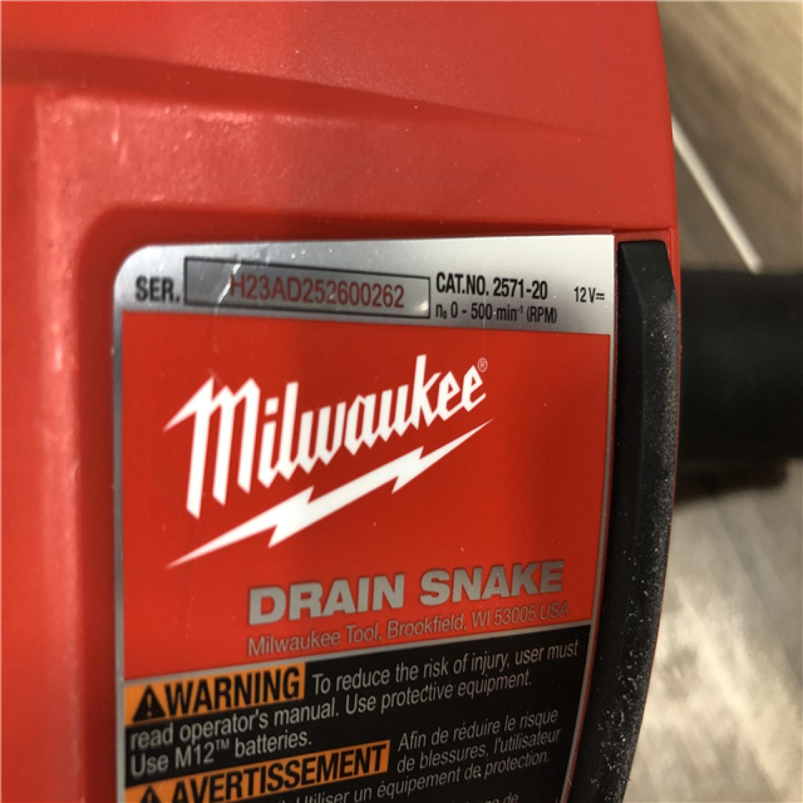 AS-IS Milwaukee 12-V Lithium-Ion Cordless Drain Snake Auger kit