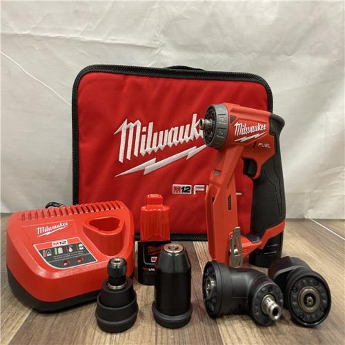 AS-IS Milwaukee FUEL 12V Lithium-Ion Brushless Cordless 4-in-1 Installation 3/8 in. Drill Driver Kit