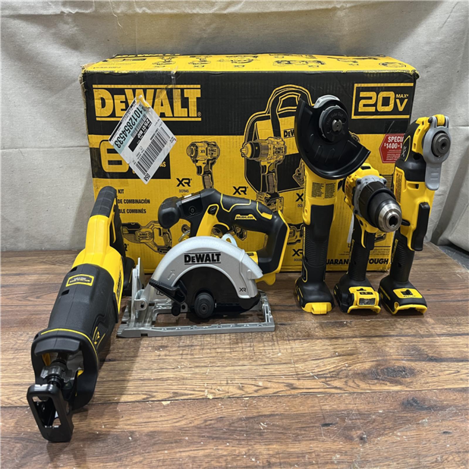 AS-IS DEWALT 20-Volt XR Lithium-Ion 5-Tool Cordless Combo Kit with (2) 6.0 Ah Battery Packs and Charger