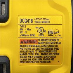 AS-IS DEWALT 60V MAX Cordless Brushless 4.5 in. to 6 in. Small Angle Grinder with Kickback Brake (Tool Only)