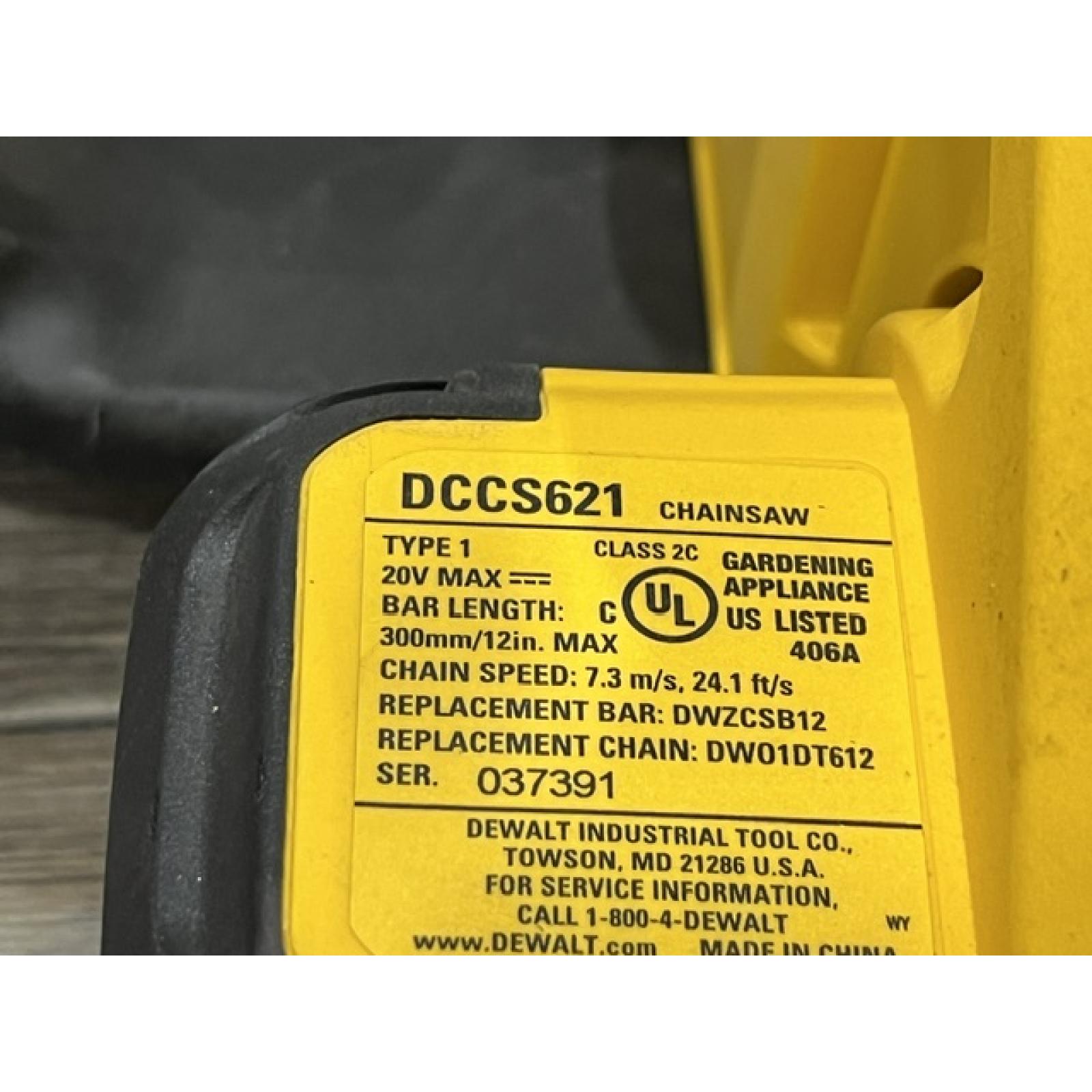 AS-IS DEWALT 20V MAX 12 in. Cordless Battery Powered Chainsaw (Tool Only)