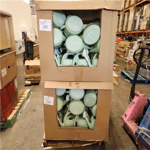 Phoenix Location Vigoro 2 Gal. Green Modern Multi-Grip High Density Plastic Watering Can Pallet (96 Total)