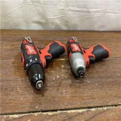 AS-IS  Milwaukee M12 12V Lithium-Ion Cordless Drill Driver/Impact Driver Combo Kit with Two 1.5Ah Batteries, Charger and Bag (2-Tool)