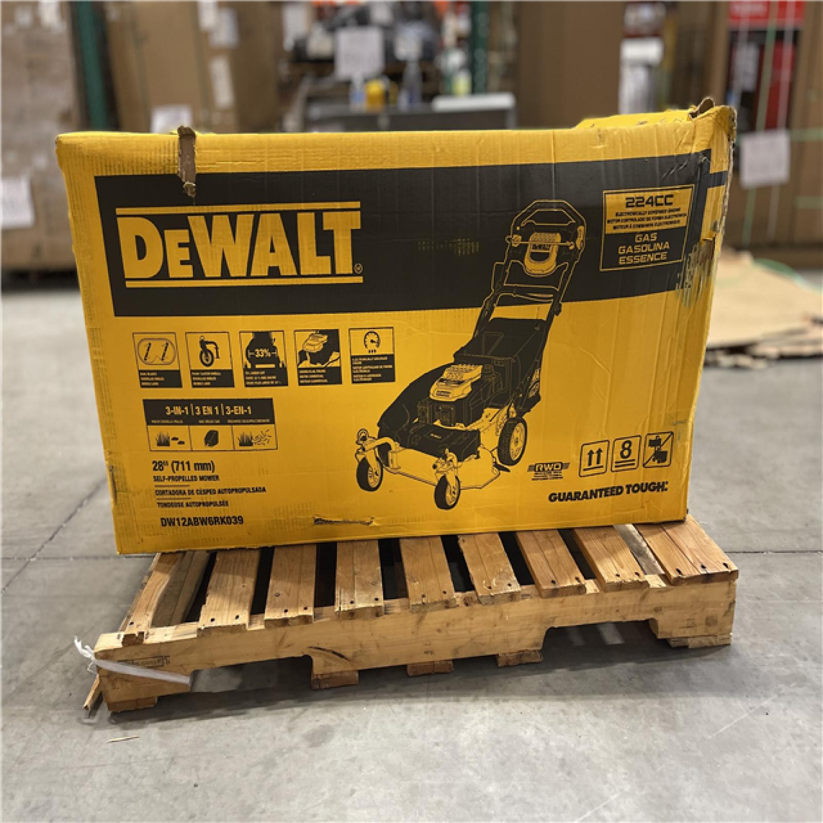 DALLAS LOCATION- NEW!- DEWALT 28 in. 224cc E-GOV Engine 3-in-1 Gas RWD Self-Propelled Lawn Mower