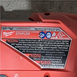 Houston Location AS-IS Milwaukee FUEL 18-Volt Lithium-Ion Brushless Cordless 18-Gauge 1/4 in. Narrow Crown Stapler (Tool-Only)