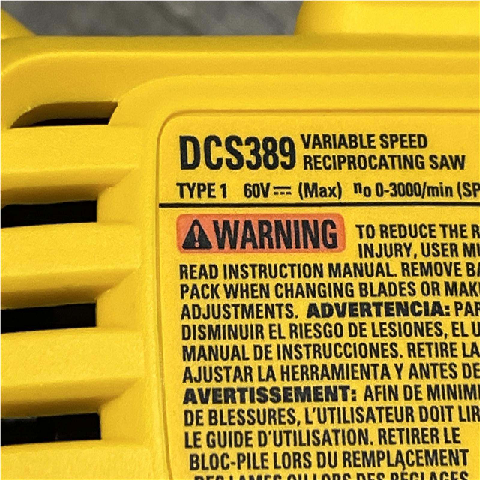 AS-IS DEWALT FLEXVOLT 60-Volt MAX Cordless Brushless Reciprocating Saw Kit