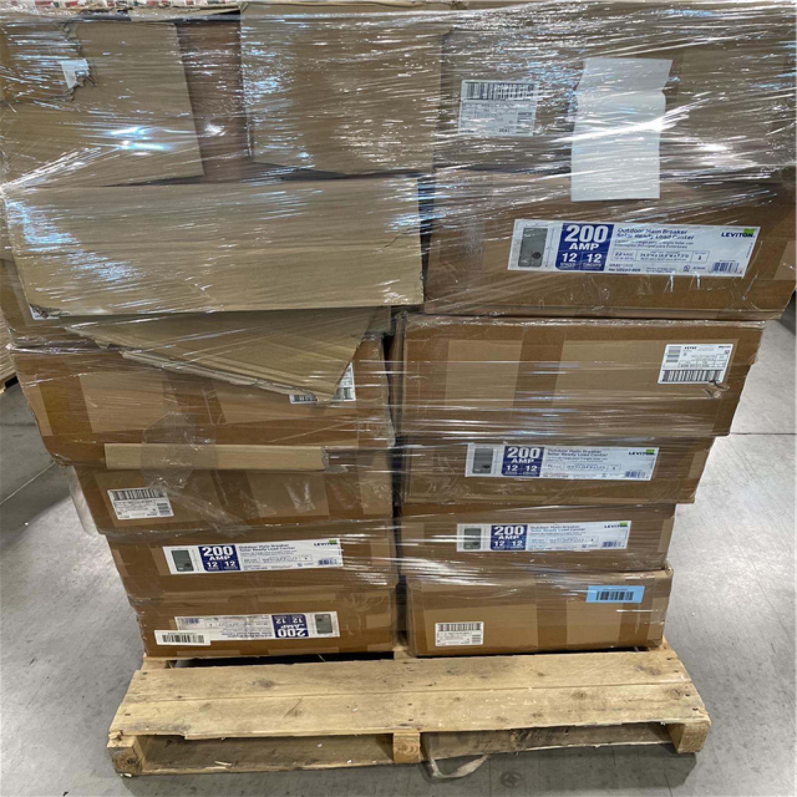 DALLAS LOCATION- Leviton 200 Amp 12-Space 12-Circuit Outdoor All-In-One Meter PALLET (12 UNITS)