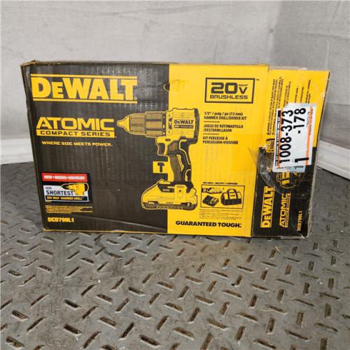 Houston Location - As-Is DEWALT DCD799L1 ATOMIC Compact Series 20V MAX Brushless Cordless 1/2 Hammer Drill Kit 3.0 Ah