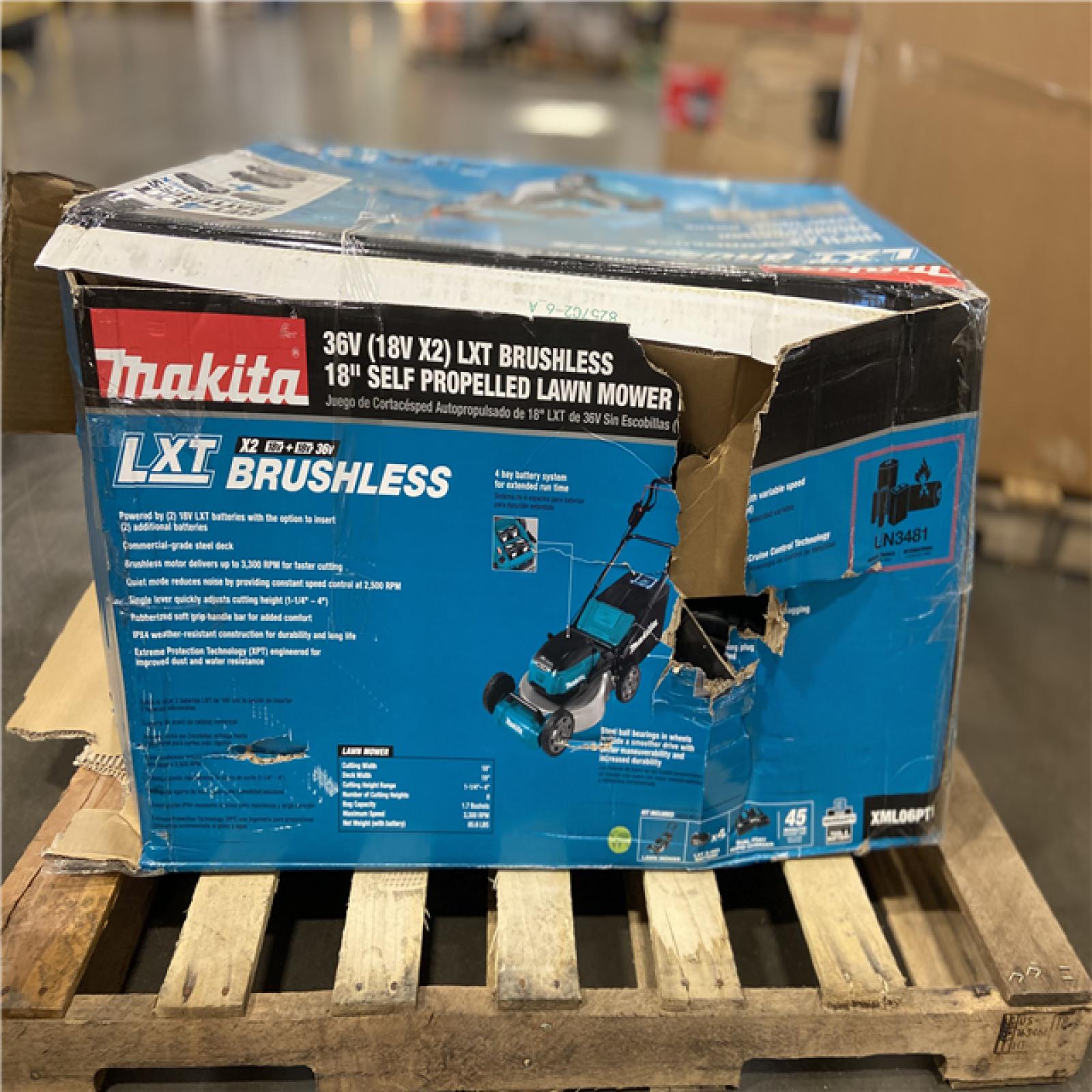DALLAS LOCATION - Makita 18 in. 18V X2 (36V) LXT Lithium-Ion Cordless Walk Behind Self Propelled Lawn Mower Kit