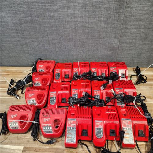 HOUSTON LOCATION - AS-IS MILWAUKEE BATTERY CHARGER PACK QTY - 16