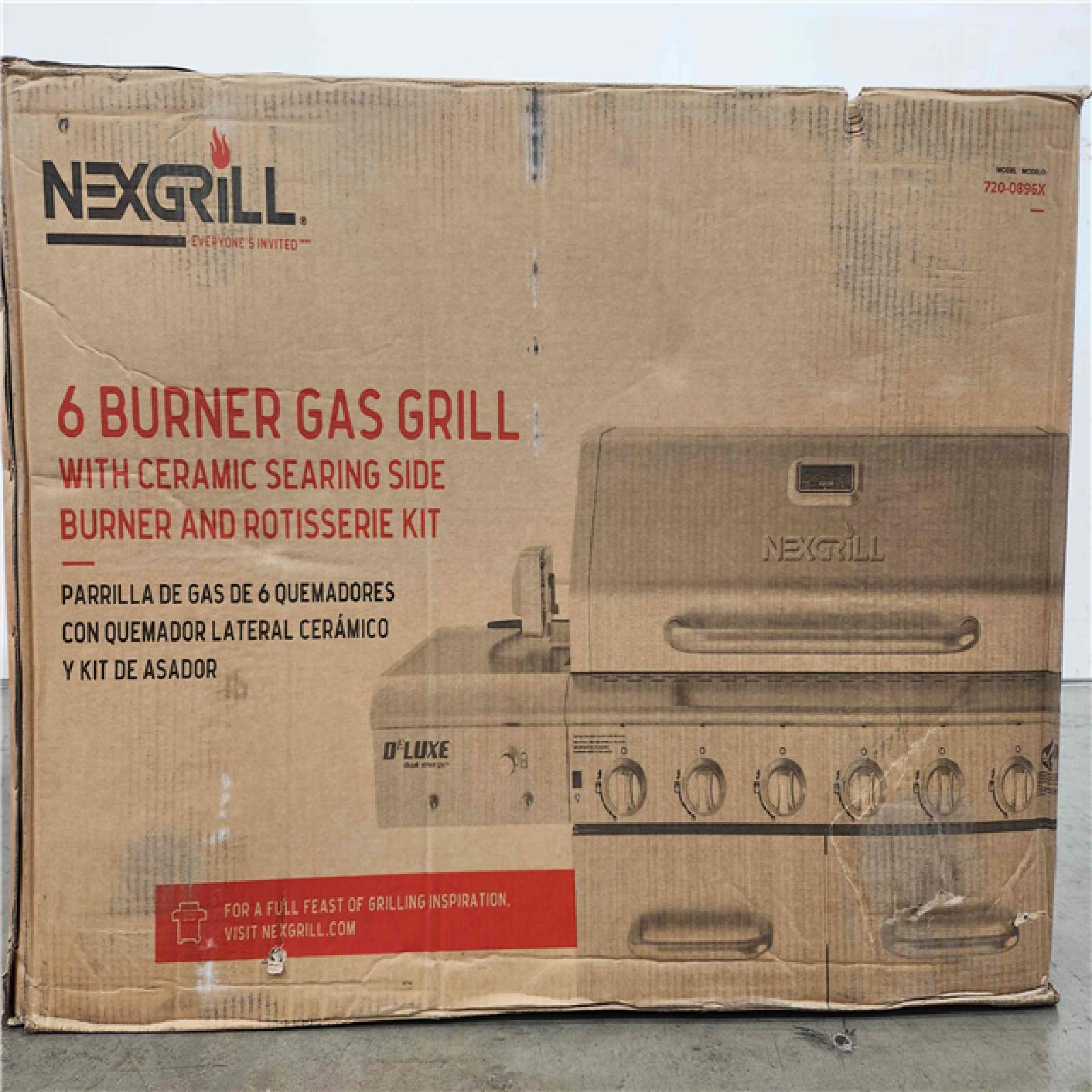 Phoenix Location NEW Nexgrill Deluxe 6-Burner Propane Gas Grill in Stainless Steel with Ceramic Searing Side Burner and Rotisserie Kit