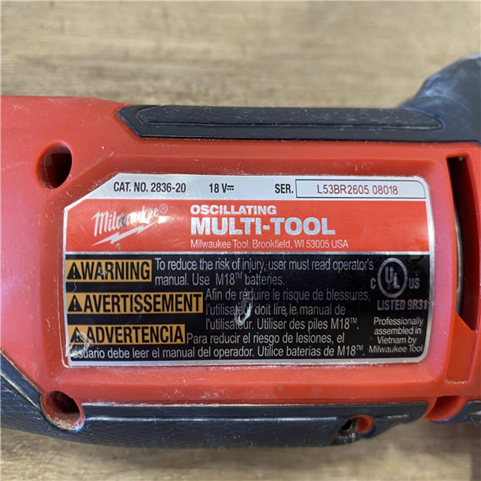 AS-IS Milwaukee FUEL 18V Lithium-Ion Cordless Brushless Oscillating Multi-Tool (Tool-Only)