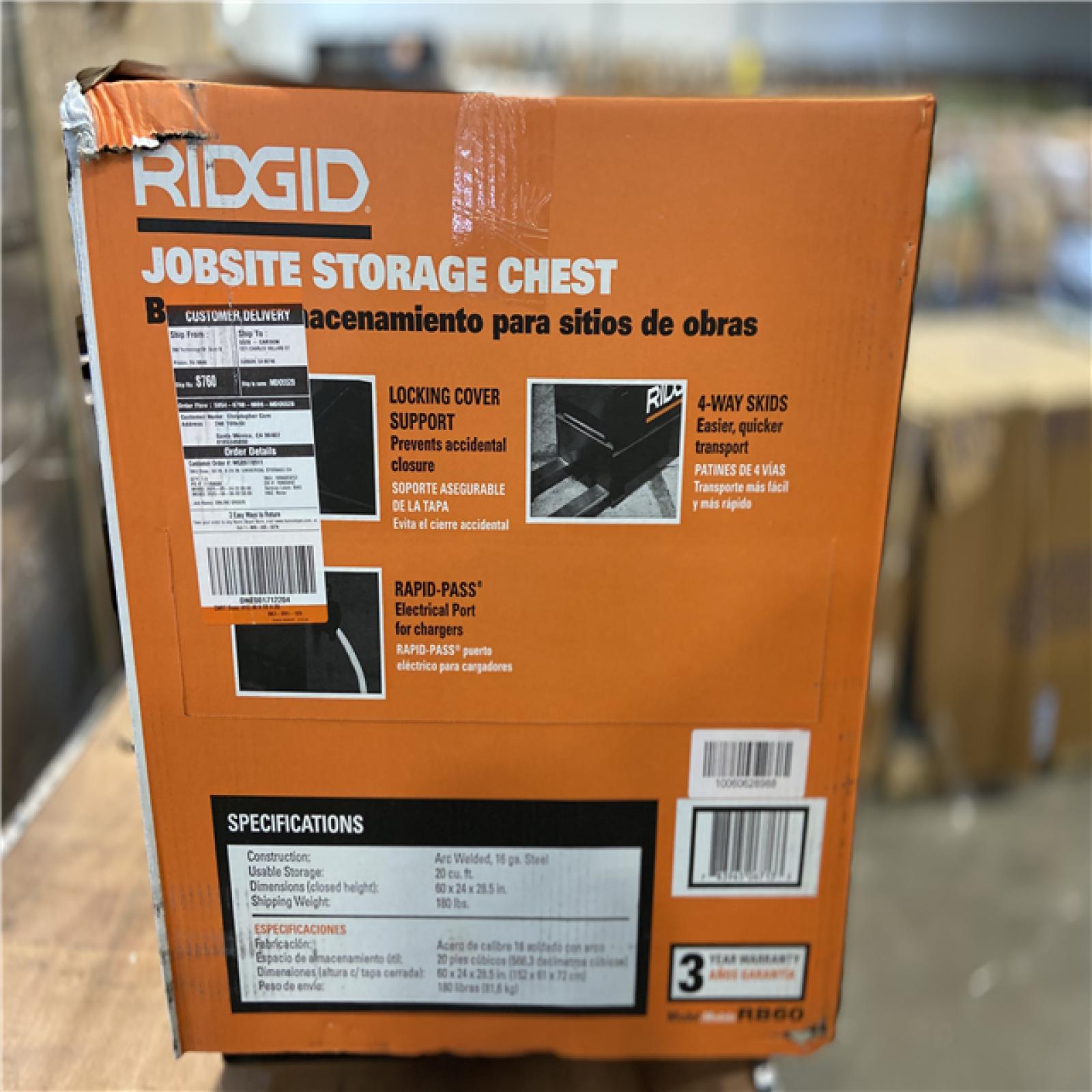 DALLAS LOCATION - RIDGID 60 in. x 24 in. Universal Storage Chest