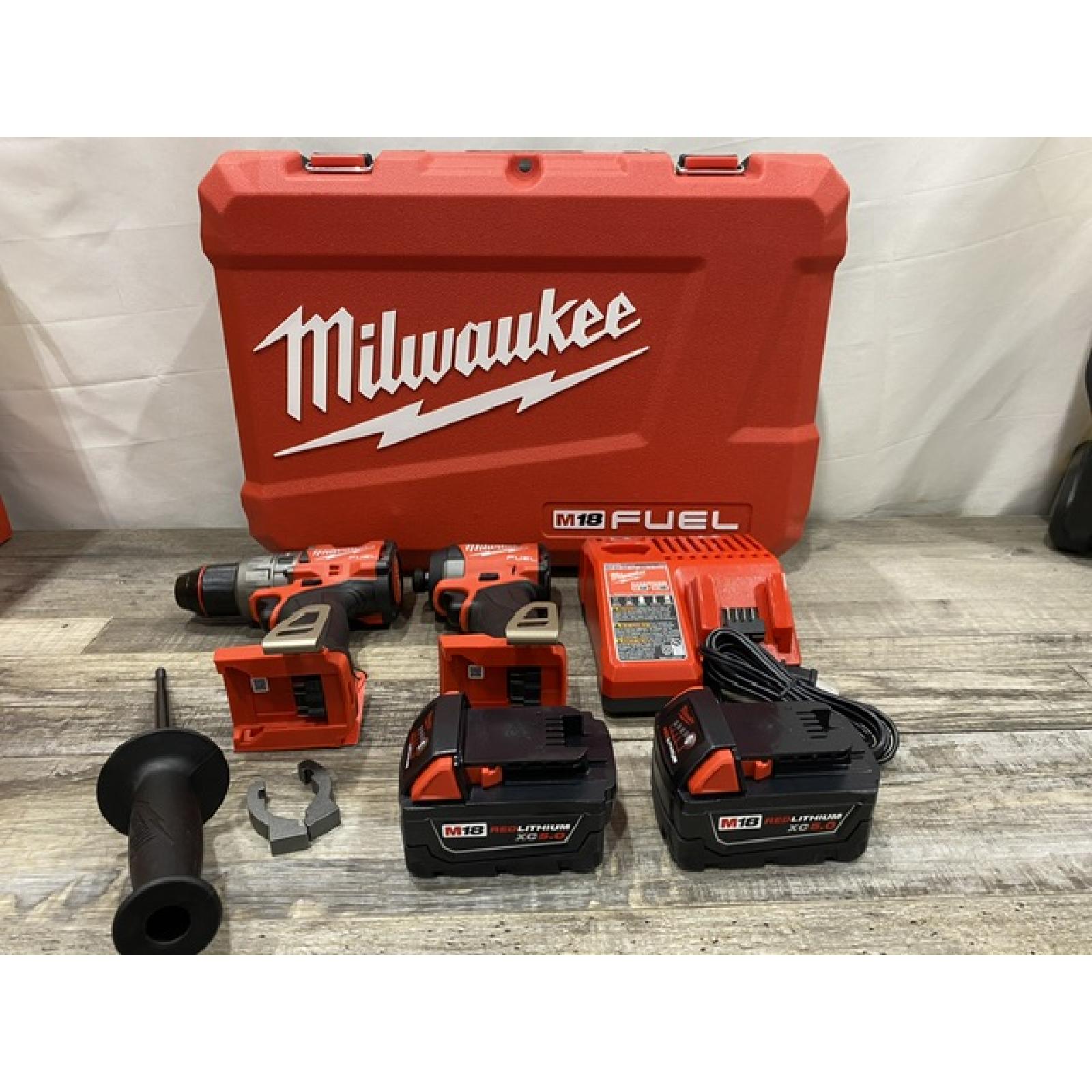 LIKE NEW - Milwaukee FUEL 18V Lithium-Ion Brushless Cordless Hammer Drill and Impact Driver Combo Kit