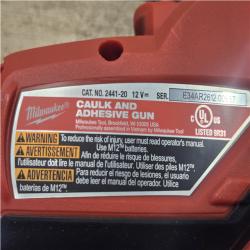 AS-IS Milwaukee 12V Lithium-Ion Cordless 10 oz. Adhesive and Caulk Gun (Tool-Only)