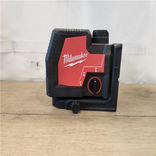 AS-IS- MILWAUKEE 100 ft. REDLITHIUM Lithium-Ion USB Green Rechargeable Cross Line Laser Level (TOOL ONLY)