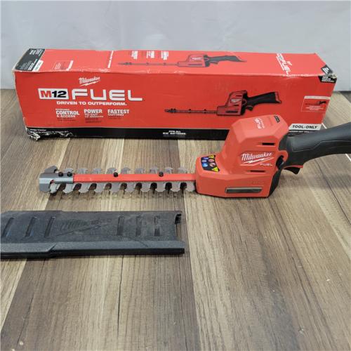 AS-IS   Milwaukee M12 FUEL 8 in. 12V Lithium-Ion Brushless Cordless Battery Hedge Trimmer (Tool-Only)