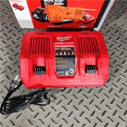 Houston location- AS-IS Milwaukee M18 18V Lithium-Ion Dual Bay Rapid Battery Charger W/ (2) 8Ah HIGH OUTPUT Batteries