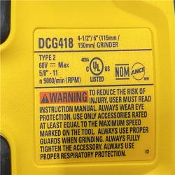 AS-IS DEWALT 60V MAX Cordless Brushless 4.5 in. to 6 in. Small Angle Grinder with Kickback Brake (Tool Only)