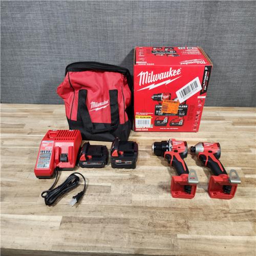 HOUSTON LOCATION - AS-IS Milwaukee 18-Volt Lithium-Ion Brushless Cordless Compact Hammer Drill/Impact Combo Kit