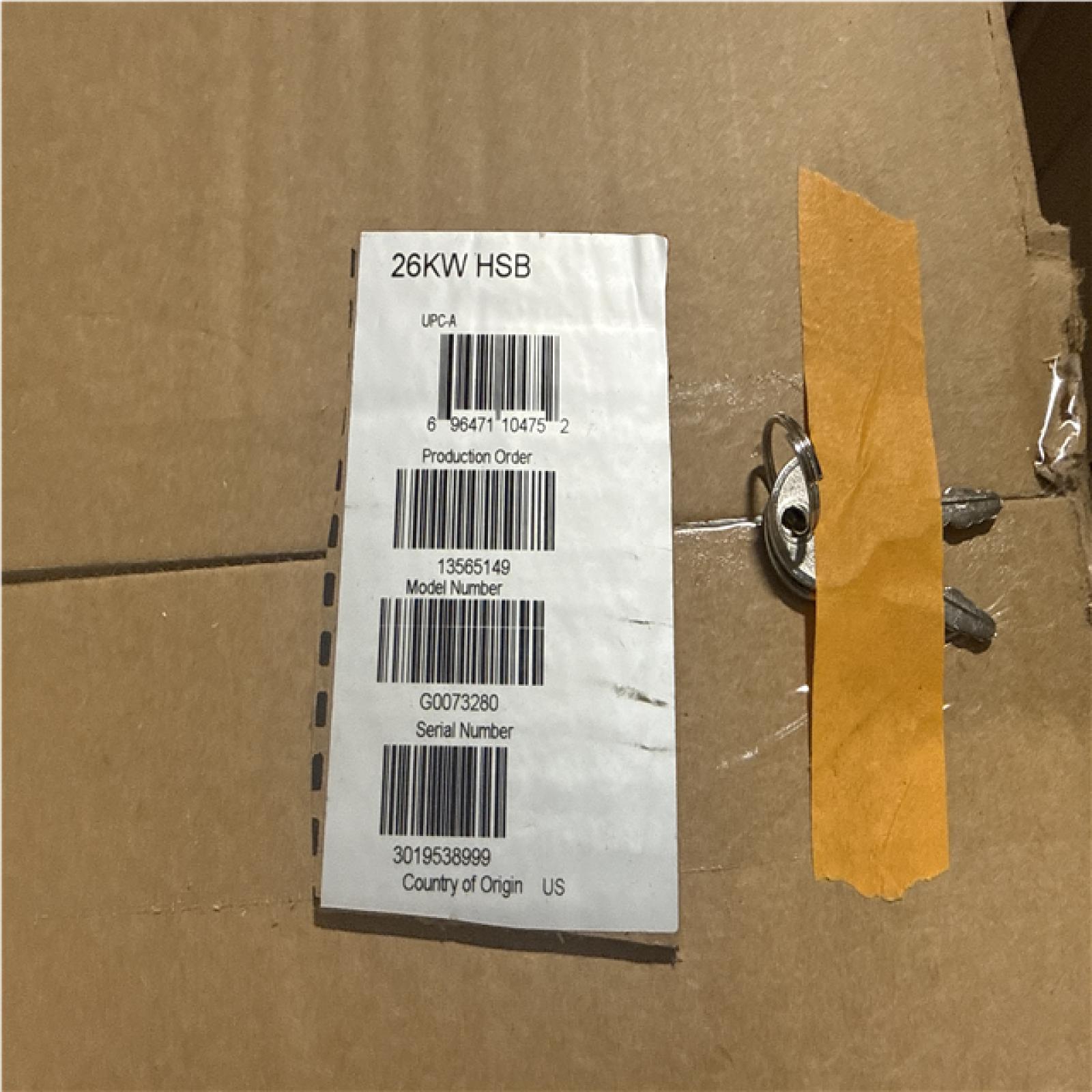 CALIFORNIA AS IS GENERAC 26KW BACK UP GENERATOR WITH AUTOMATIC TRANSFER SWITCH