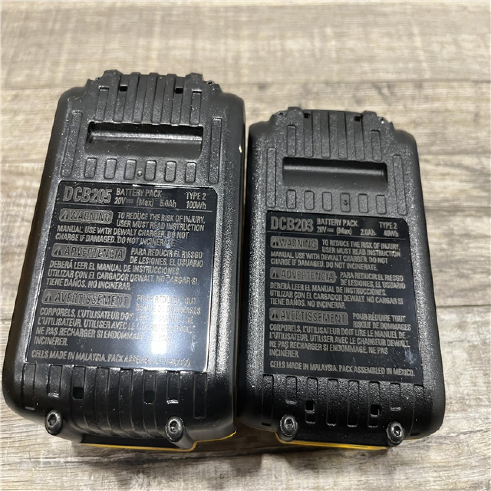 AS-IS DEWALT 20V MAX Lithium-Ion Battery Kit with 5.0Ah and 2.0Ah Battery and Charger