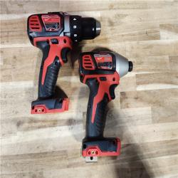 HOUSTON LOCATION - AS-IS Milwaukee M18 18V Lithium-Ion Cordless Drill Driver/Impact Driver Combo Kit
