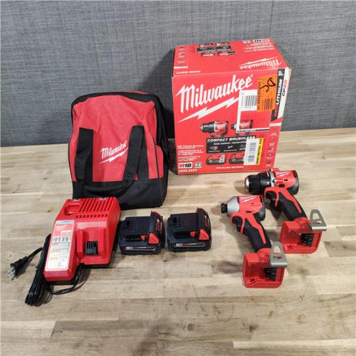 HOUSTON LOCATION - AS-IS M18 18V Lithium-Ion Brushless Cordless Compact Drill/Impact Combo Kit (2-Tool) W/(2) 2.0 Ah Batteries, Charger & Bag